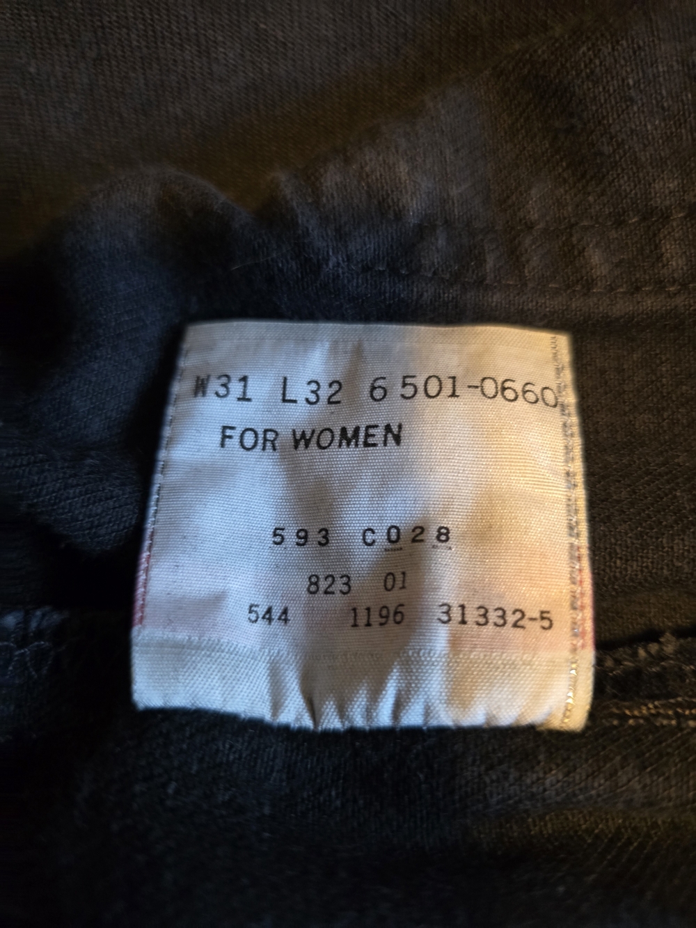 Levi's Women's High-Rise Black Denim Jeans - Interior Label Shown